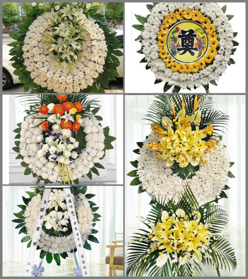 山东济宁任城区石桥镇道口村花圈速递
